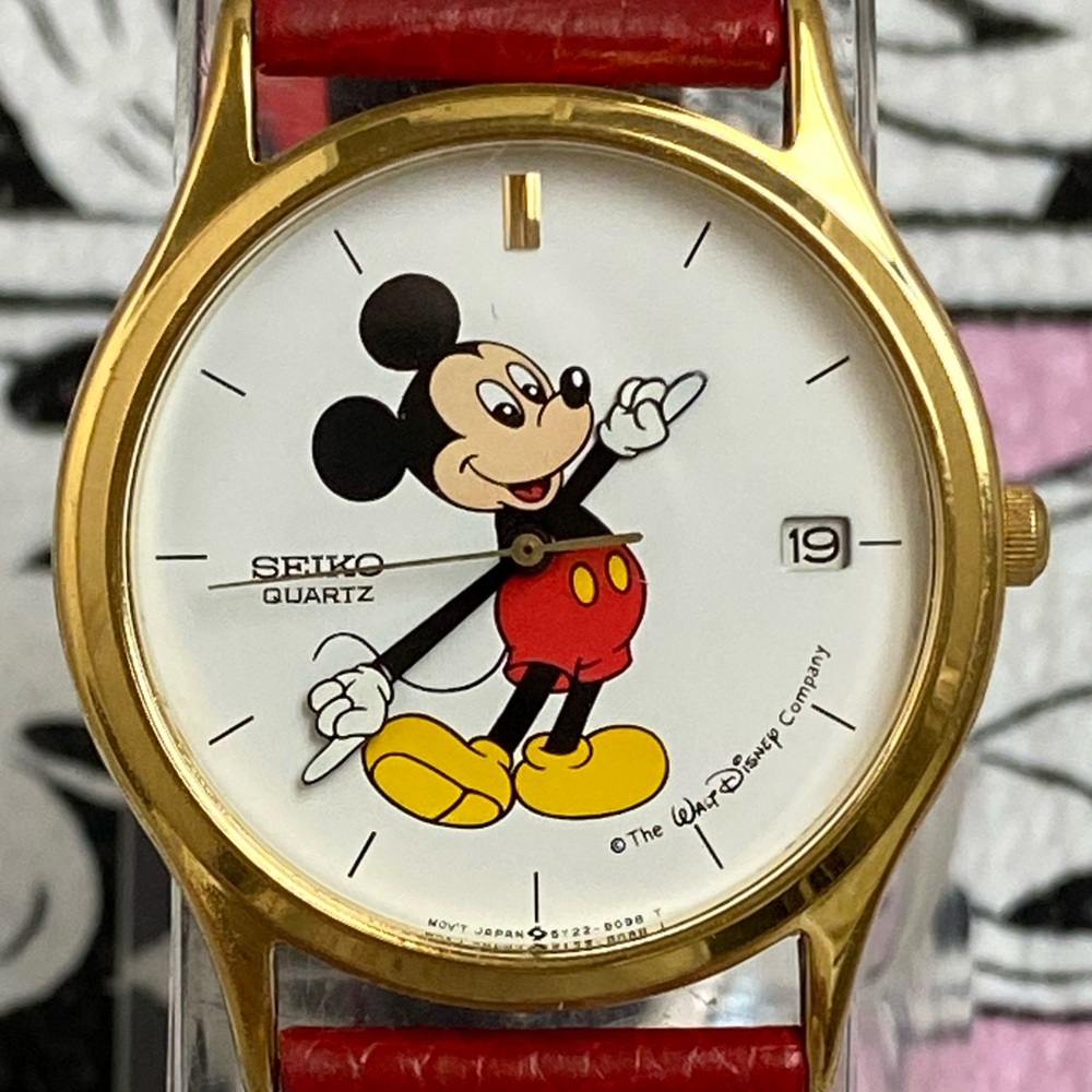 Vintage Disney X Seiko Mickey Mouse Men’s Unisex Dress Watch with Moving Arms - Picture 5 of 16